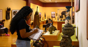 student in the museum