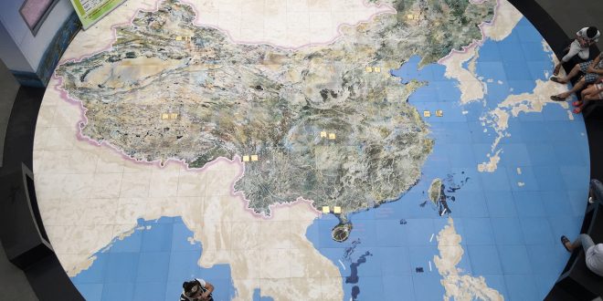 Giant Floor Map of China in the Xixi Wetland Museum