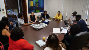 meeting around a conference table