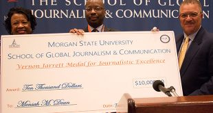 photo of Mensah M. Dean with Dean of School of Global Journalism and University Provost